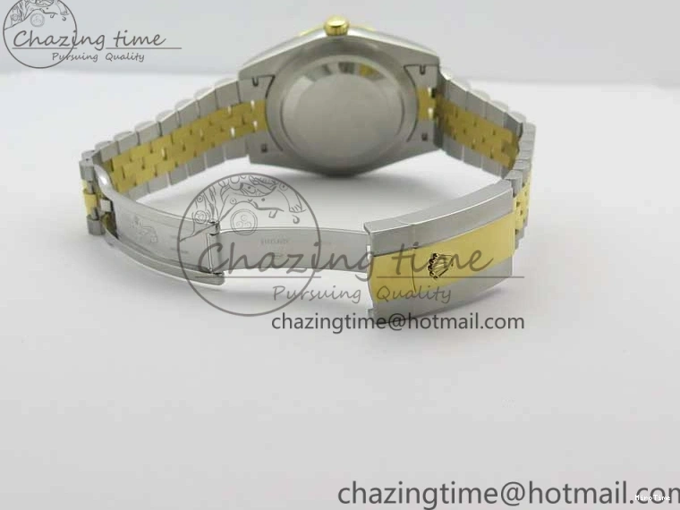 MiroTime 0519 DateJust 41 SS YG 126333 Fluted Bezel DJF Best Edition 904L Steel Gray Dial Green Roman Markers on Jubilee Bracelet A Seasonal 3194